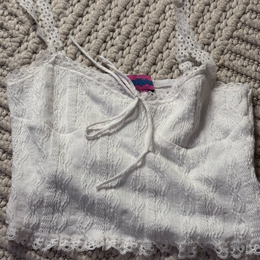 Edikted White Lace Camisole Top